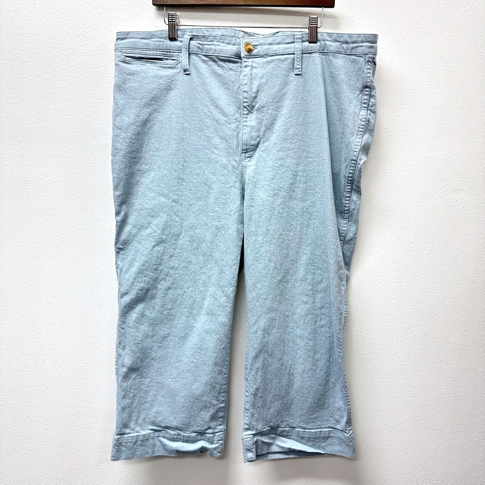 Madewell Emmett Speckled Wide Leg Crop Blue 35P